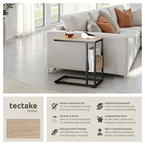 Beistelltisch Wigan Industrial Holz hell, Eiche Sonoma