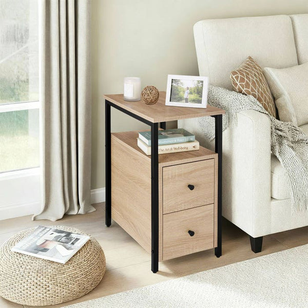 Nachttisch Tullamore Industrial Holz hell, Eiche Sonoma