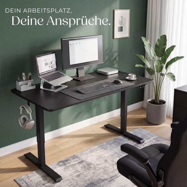 Elektrisch höhenverstellbarer Schreibtisch Loki schwarz 120 x 60 cm