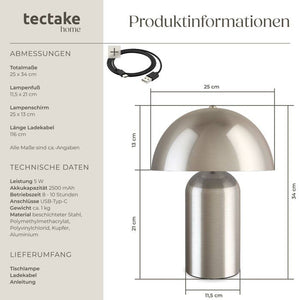 Retro-Tischlampe Kade Nickel matt