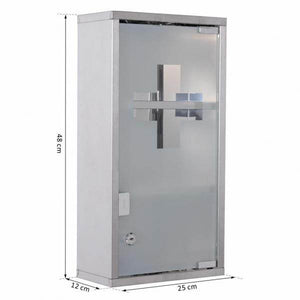Medizinschrank 3 Ablagen abschliessbar Edelstahl