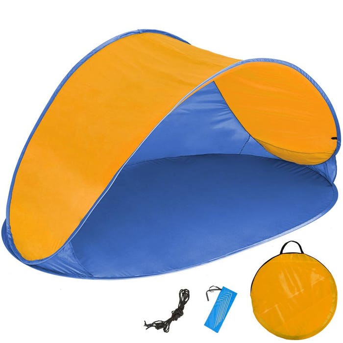 Pop-Up Strandmuschel, blau/orange