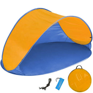 Pop-up beach shelter, blue/orange