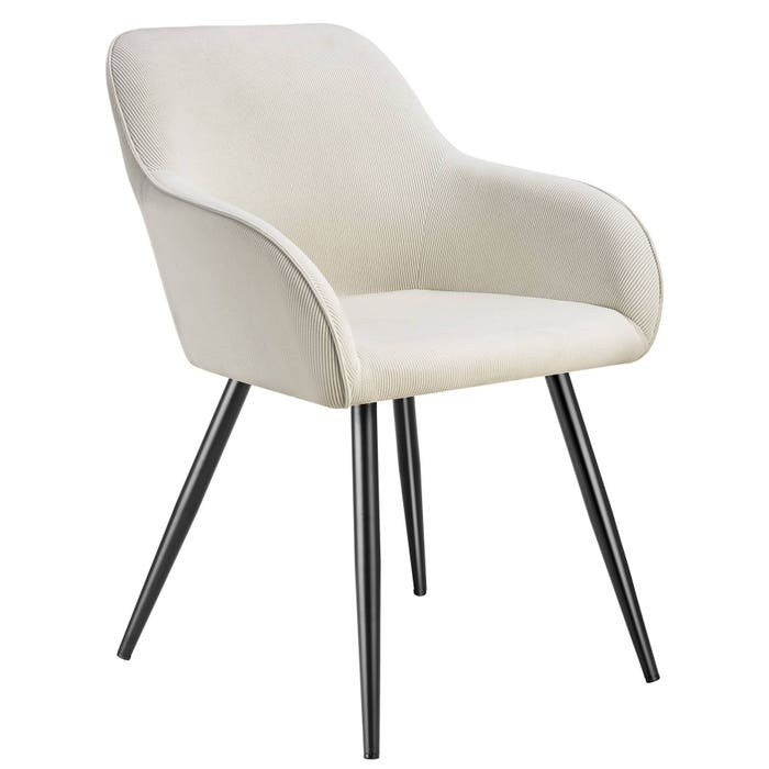 Chaise Marilyn, crème/noir, à l'unité