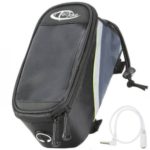 Fahrradtasche mit Rahmen-Befestigung für Smartphones schwarz/grau/grün 20 x 9,5 x 10 cm