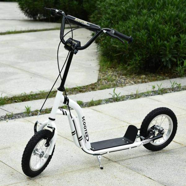 Tretroller Scooter Cityroller verstellbar Aluminium Weiss