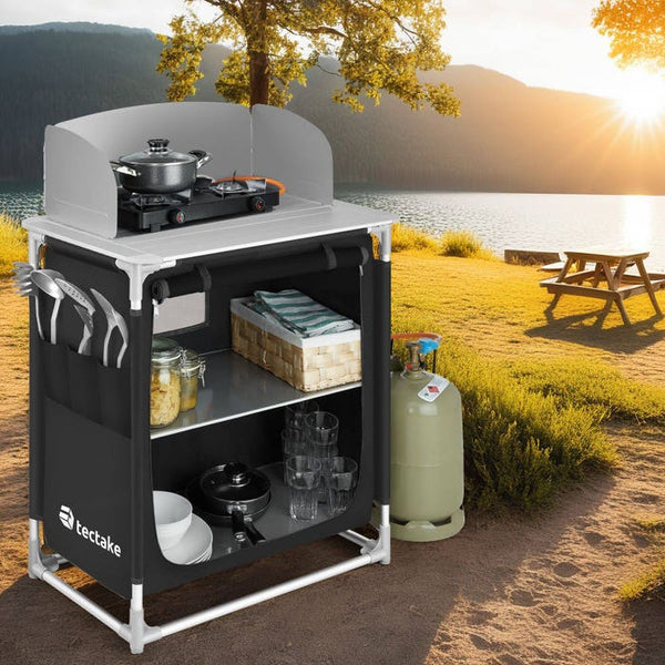 Camping kitchen 76x53.5x107cm black