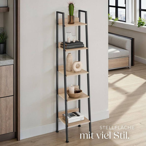 Leiterregal Folkestone Industrial Holz hell, Eiche Sonoma 35,5 x 31,5 x 170,5 cm