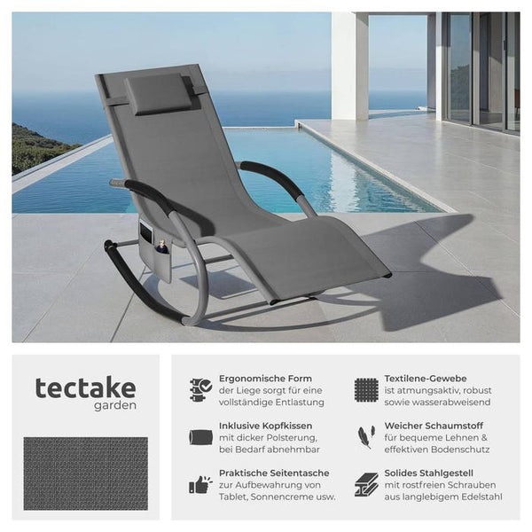 Gartenliege Taya grau 2er Set