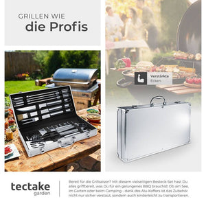 Grillbesteck aus Edelstahl 18-tlg.