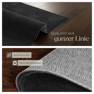 Tapis à poils courts Soft Zone noir 60 x 110 cm 