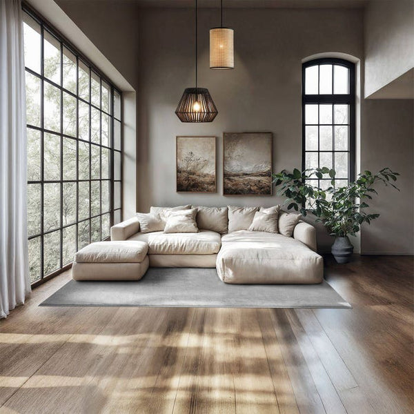 Short pile carpet Soft Zone gray 140 x 200 cm 