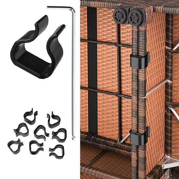 Rattan Lounge schwarz/braun
