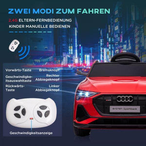 Kinder-Elektroauto, bis 5 km/h, mit Sicherheitsgurt, Fernbedienung Musikfunktion, rot