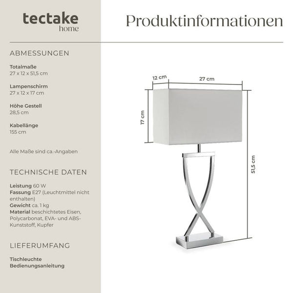 Tischleuchte Avina chromfarben