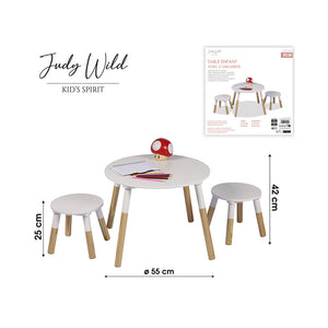 Tavolo in legno per bambini Judy Wild con 2 sgabelli