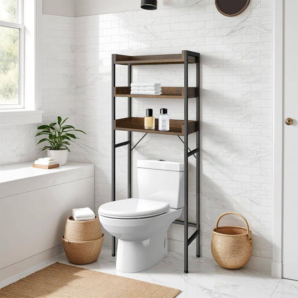 Badezimmerregal Seattle Industrial Holz dunkel, rustikal 67 x 25 x 165,5 cm