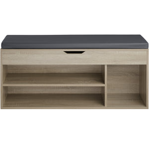 Banc à chaussures Natalya, décor en bois