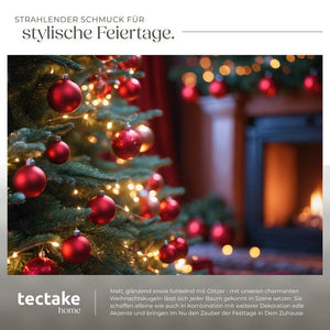 24er Set Weihnachtskugeln rot