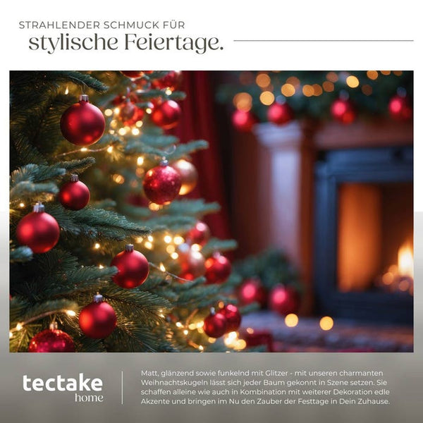 24er Set Weihnachtskugeln rot