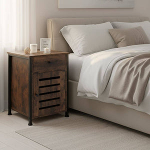 Nachttisch Waterford Industrial Holz dunkel, rustikal