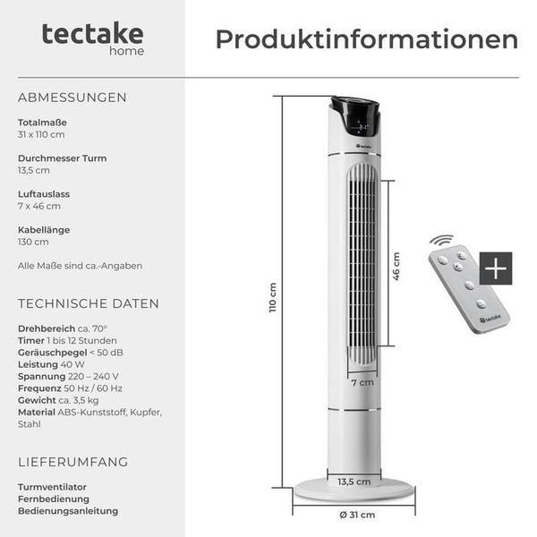 Turmventilator 110 cm