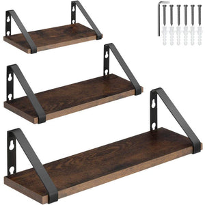 3 Hängeregale Cowell Industrial dunkelbraun