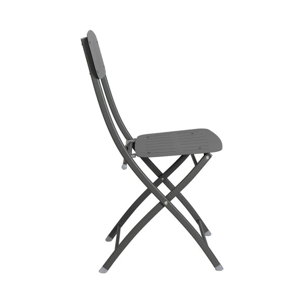 CONTINI Gartentisch 110x70cm mit 4 Stühlen Metall anthrazit