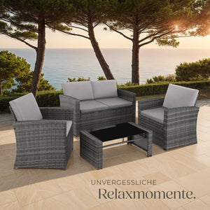 Rattan Lounge Lucca grau/hellgrau