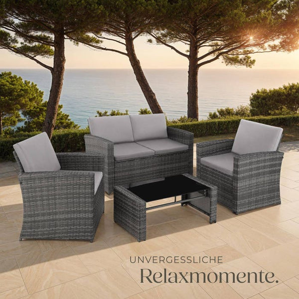 Rattan Lounge Lucca grau/hellgrau
