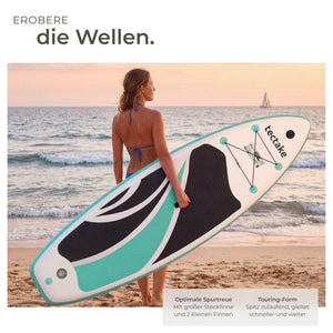 Stand-Up Paddle Board 2in1 Zenon weiss/türkis 320 cm mit Kamerahalterung
