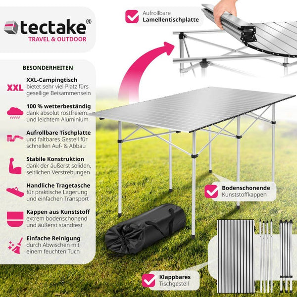 Camping Klapptisch inkl. Tasche, 140x70x70cm