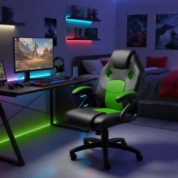 Mike office chair, black/green