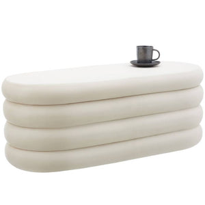 Polsterbank Altu Samtoptik creme-weiss