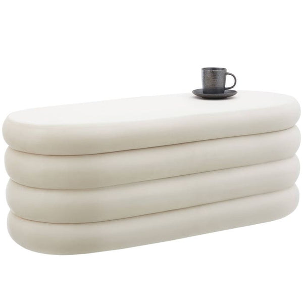 Polsterbank Altu Samtoptik creme-weiss