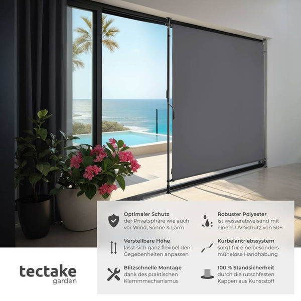 Klemmmarkise Taija dunkelgrau 120 x 310 cm