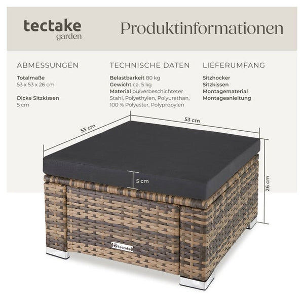 Rattan Sitzhocker Bitonto natur