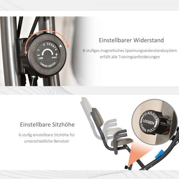 Heimtrainer Fahrradtrainer 8 Widerstandstufen Schwarz Blau