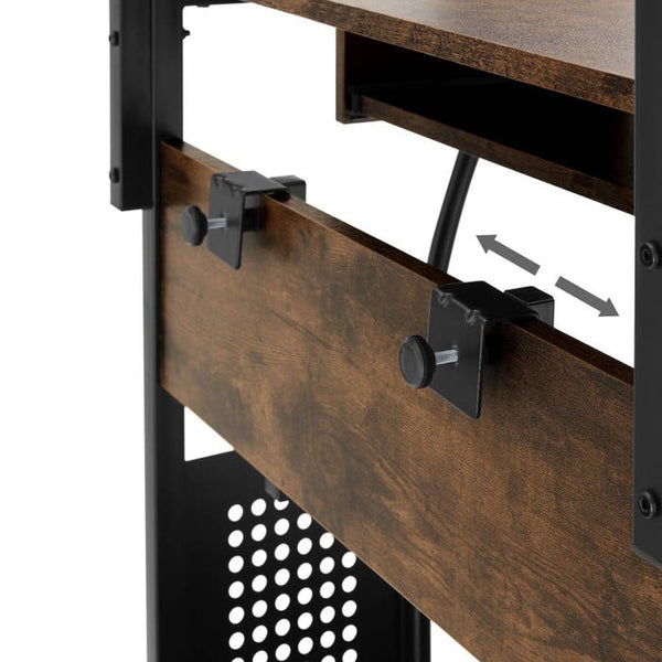 Schreibtisch Fife Industrial Holz dunkel, rustikal