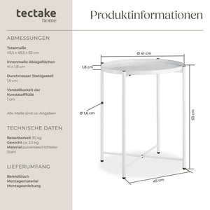 Beistelltisch Chester weiss