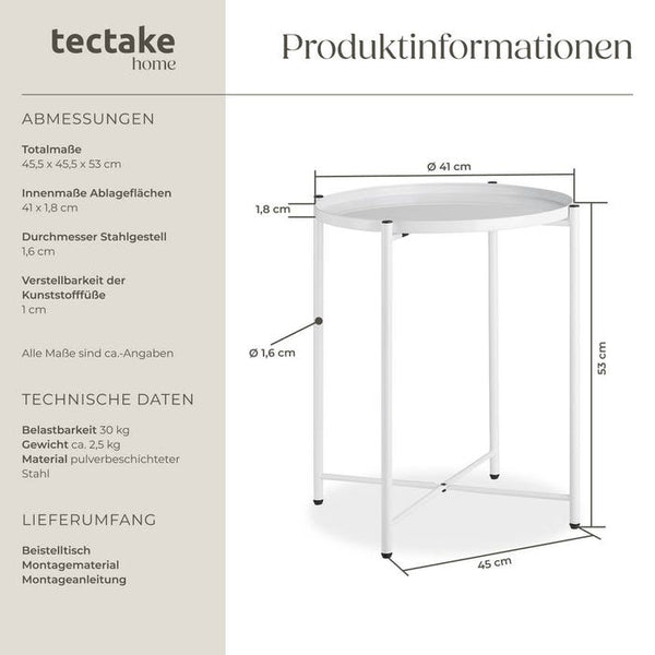 Beistelltisch Chester weiss