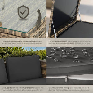 Rattan Lounge Siena natur/dunkelgrau
