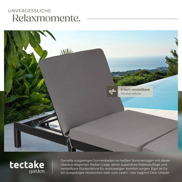 Rattan Sonnenliege Sofia schwarz