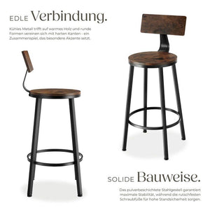2 Barhocker Poole Industrial dunkelbraun