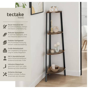 Eckregal Newbridge 34x34x125cm Industrial dunkelbraun