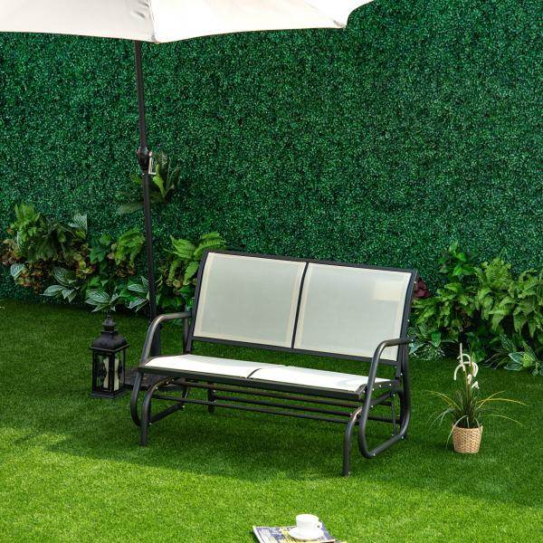 Schaukelbank 2-Sitzer Gartenbank Gartenschaukel Sitzbank Beige