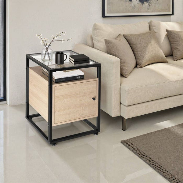 Nachttisch Dudley 40x43x60,5cm Industrial Holz hell, Eiche Sonoma