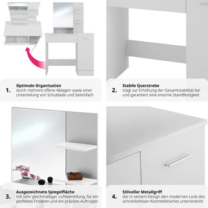 Zoe white dressing table