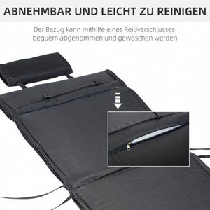 Liegenauflage Liegenpolster Gartenliege mit Kopfkissen abnehmbar Bezug Grau 198 x 53 x 5 cm