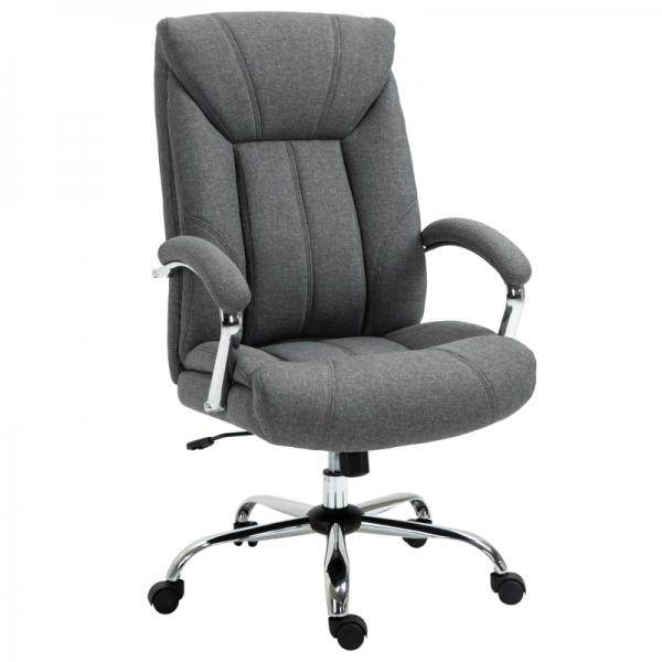 Bürostuhl mit Wippfunktion ergonomischer Stuhl höhenverstellbarer Drehstuhl Nylon Grau